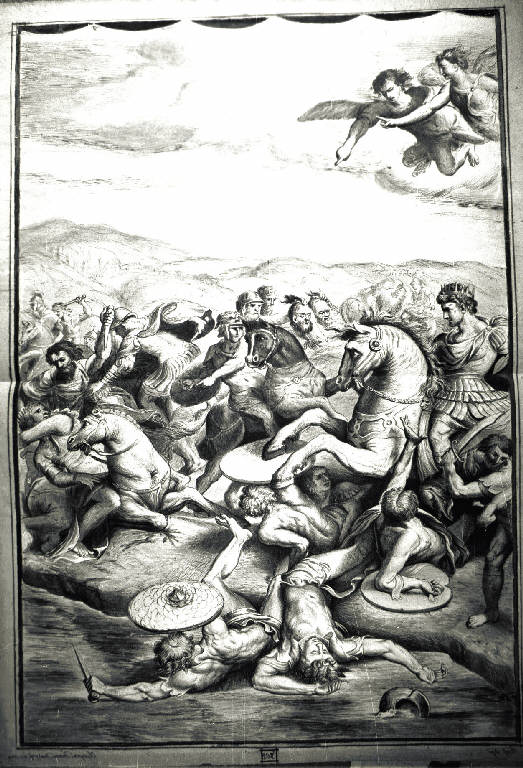 Battaglia di Ponte Milvio (disegno) di Thiene Olimpia (sec. XIX)