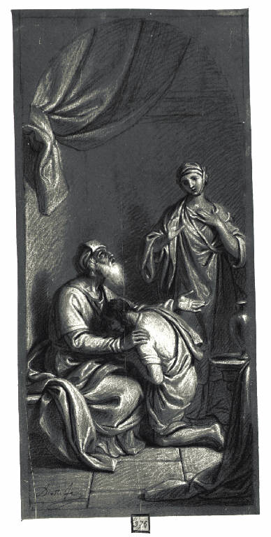 Isacco benedice Giacobbe (disegno) di Diotti Giuseppe (sec. XIX)