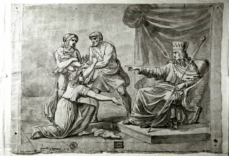 Giudizio di Salomone (disegno) di Legnani Sante (inizio sec. XIX)