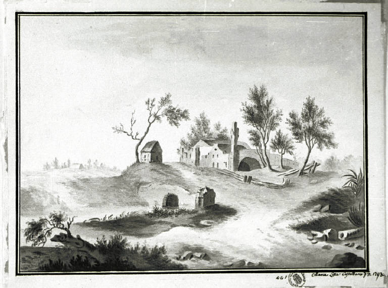 Paesaggio rurale (disegno) di Litta Castelbarco Maria (sec. XVIII)