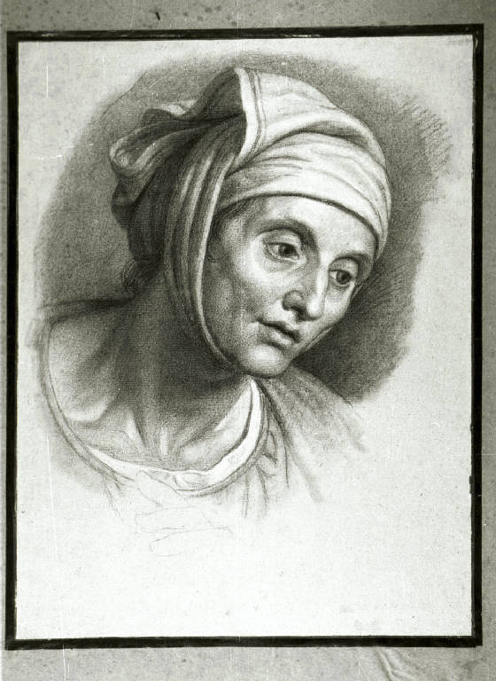 Testa della madre di Tobia (disegno) di Diotti Giuseppe (scuola) (secondo quarto sec. XIX)