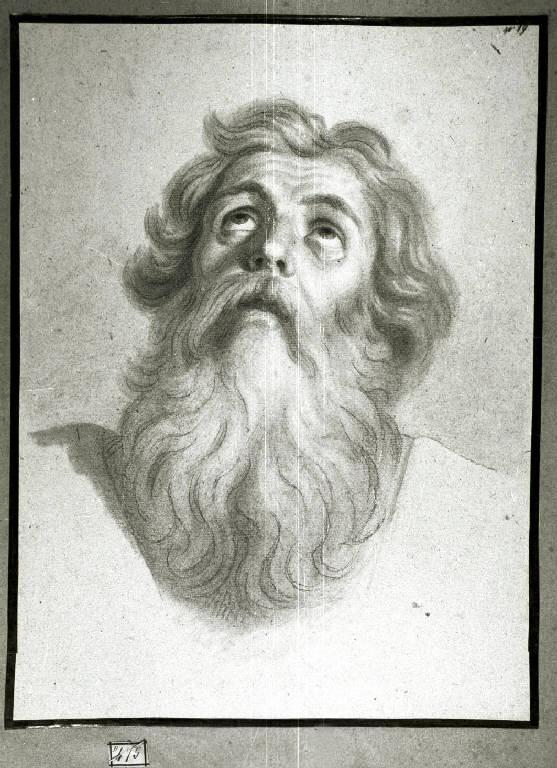 Testa di apostolo (disegno) di Diotti Giuseppe (scuola) (sec. XIX)