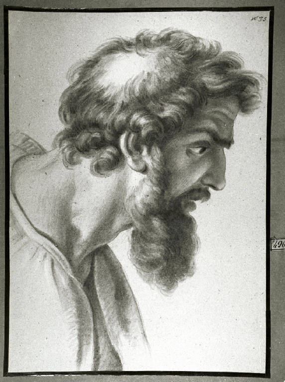 Testa di San Tommaso (disegno) di Diotti Giuseppe (scuola) (sec. XIX)