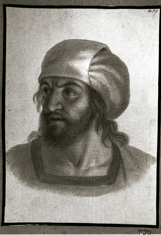 Testa d'uomo con turbante (disegno) di Diotti Giuseppe (scuola) (sec. XIX)