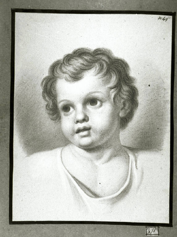 Testa di fanciullo (disegno) di Diotti Giuseppe (scuola) (sec. XIX)