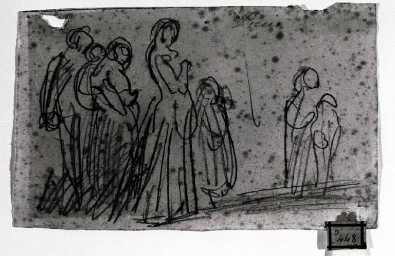 Gruppo di figure (disegno) di Carnovali Giovanni detto Piccio (terzo quarto sec. XIX)
