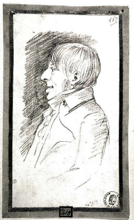 Ritratto maschile (disegno) di Legnani Sante (attr.) (sec. XIX)