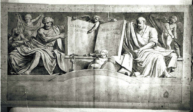 San Pietro e Sant'Andrea apostoli (disegno) di Legnani Sante (sec. XIX)