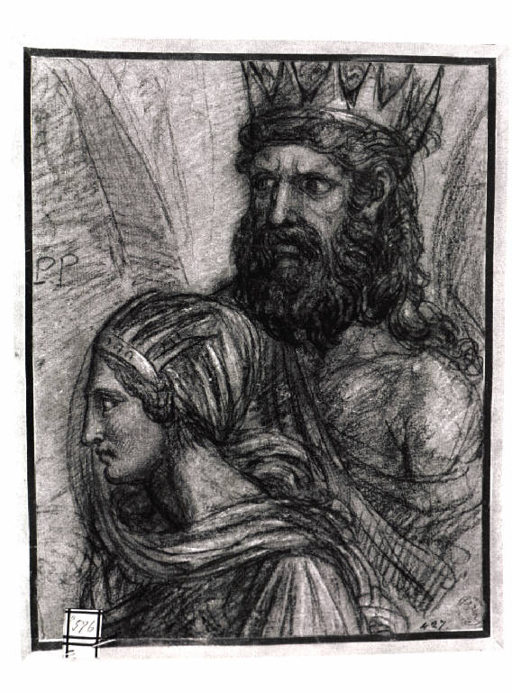 Teste coronate (disegno) di Diotti Giuseppe (maniera) (sec. XIX)