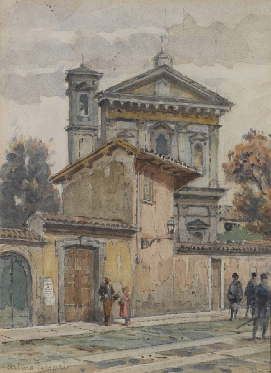 Chiesa di S. Caterina in via S. Barnaba a Milano (dipinto) di Ferrari Arturo (fine/inizio secc. XIX/ XX)