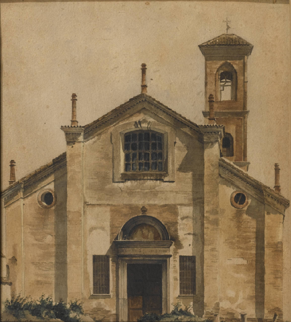 Chiesa di Casoretto, Facciata della Chiesa di Casoretto a Milano, negli antichi Corpi Santi (dipinto) di Migliara Giovanni (prima metà sec. XIX)
