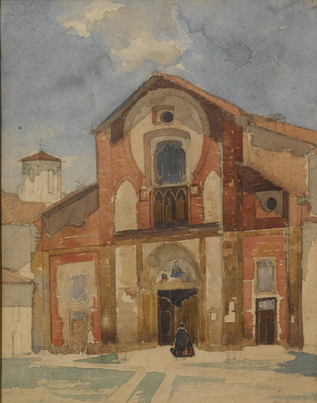 Facciata di San Marco prima dei restauri, Facciata della chiesa di San Marco a Milano prima dei restauri (dipinto) di Bianchi Mosè (sec. XIX)