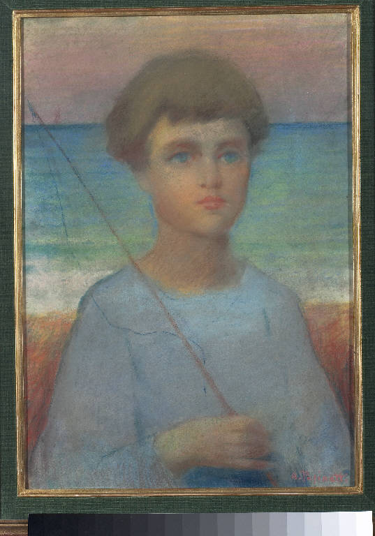 Il piccolo pescatore, Ritratto di bambino (disegno) di Pasinetti, Antonio - ambito lombardo (prima metà sec. XX)