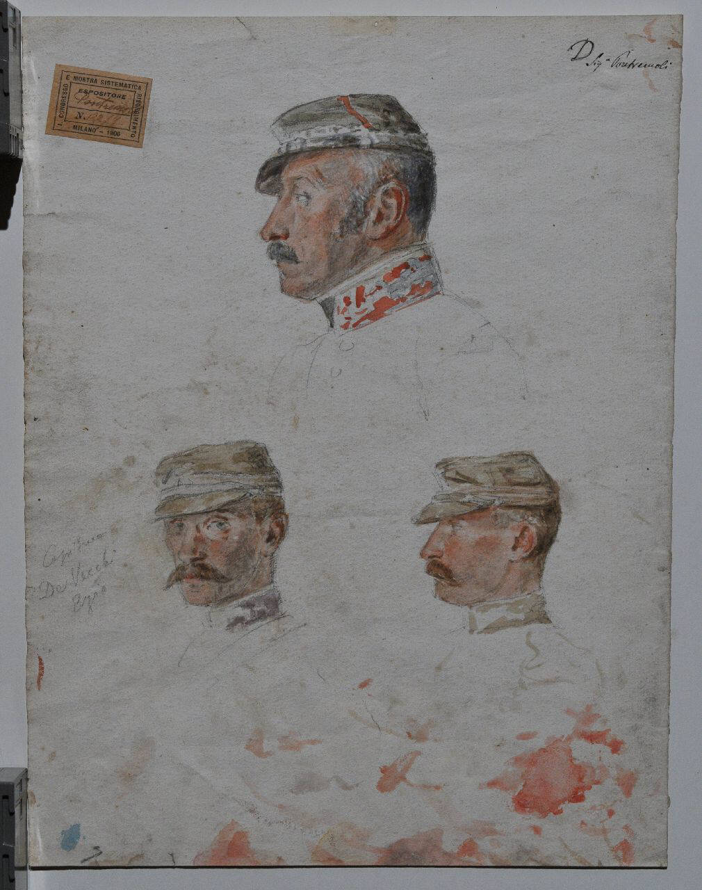 Ritratti di ufficiali dell'esercito savoiardo (disegno) di Pontremoli Raffaele (sec. XIX)