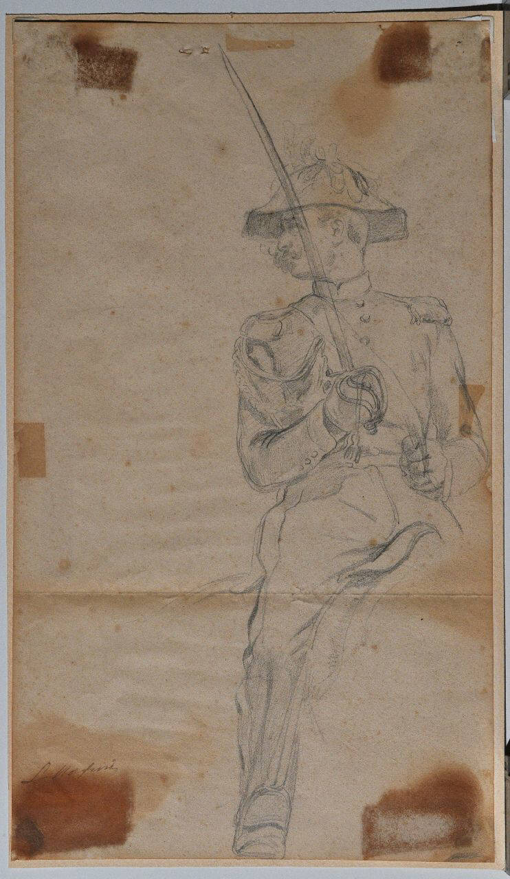 Generale francese a cavallo (disegno) di Norfini Luigi (sec. XIX)