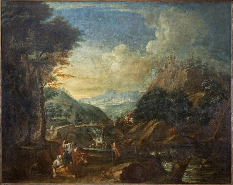 Paesaggio con alberi (dipinto) - ambito lombardo (secc. XVII/ XVIII)