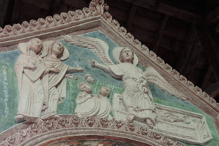 Ciborio, Pie donne al sepolcro (decorazione plastica) - ambito lombardo (secc. XI/ XII)