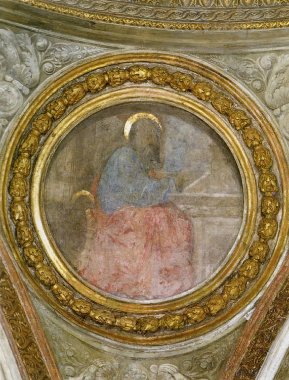 Decorazione plastico pittorica della cupola, San Giovanni con l'aquila (dipinto) (ultimo quarto sec. XV)