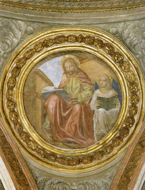 Decorazione plastico pittorica della cupola, San Matteo con l'angelo (dipinto) (ultimo quarto sec. XV)