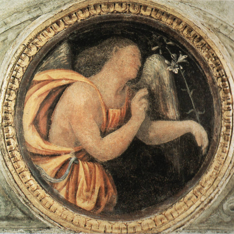 Decorazione pittorica delle navate e del transetto, Arcangelo Gabriele (dipinto) (secondo quarto sec. XVI)