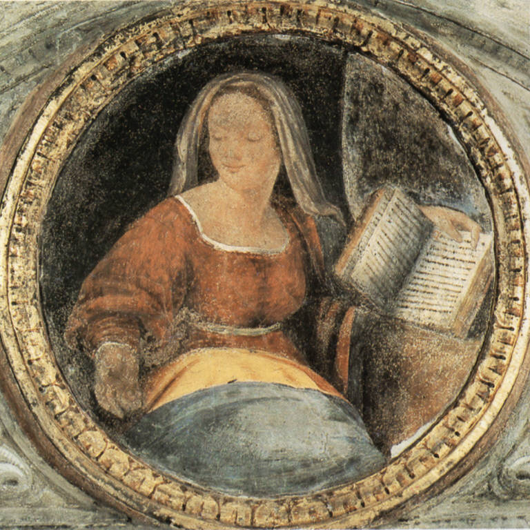 Decorazione pittorica delle navate e del transetto, Vergine Annunciata (dipinto) (secondo quarto sec. XVI)