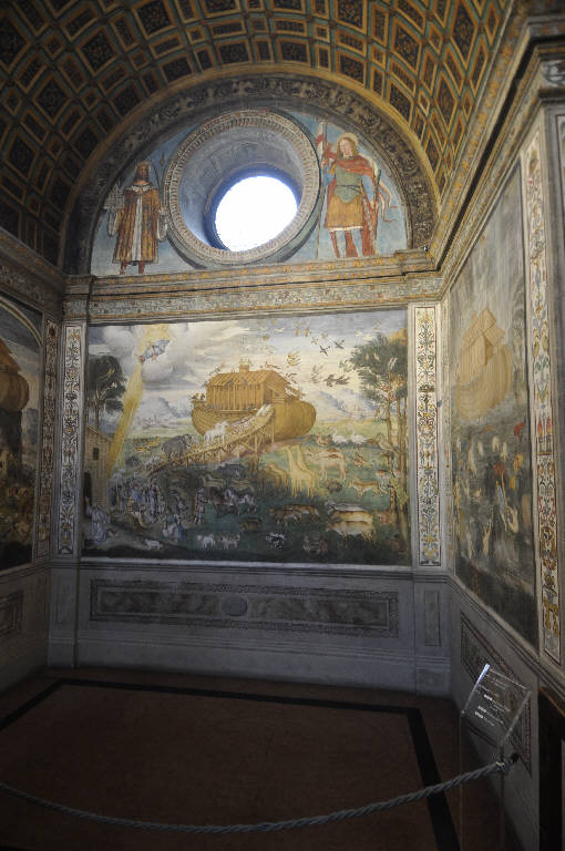 entrata nell'arca, Diluvio universale, ebbrezza di Noè (dipinto) di Luini, Aurelio (seconda metà sec. XVI)