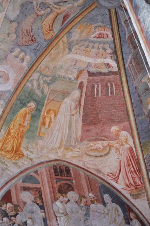 natività di Gesù (dipinto) di Masolino da Panicale; Lorenzo di Pietro detto il Vecchietta (; attribuito) (secondo quarto sec. XV)