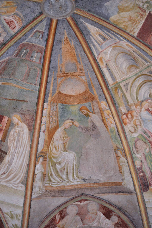 incoronazione di Maria Vergine (dipinto) di Masolino da Panicale; Lorenzo di Pietro detto il Vecchietta (; attribuito) (secondo quarto sec. XV)