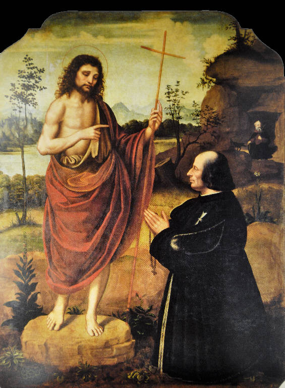 San Giovanni Battista e un donatore (dipinto) di d'Oggiono, Marco (prima metà sec. XVI)