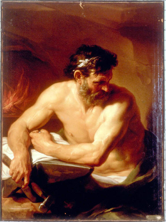 Vulcano (dipinto) di Batoni Pompeo Girolamo (sec. XVIII)