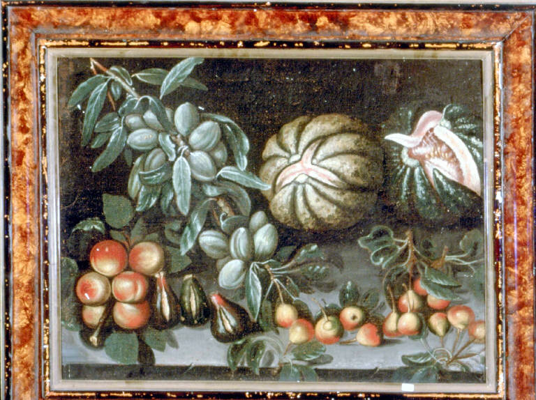 NATURA MORTA CON FRUTTA E VERDURE (dipinto) - ambito lombardo (fine/inizio secc. XVIII/ XIX (?))