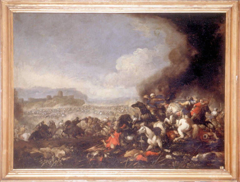 Scena di battaglia (dipinto) di Calza Antonio (attr.) (fine sec. XVII)