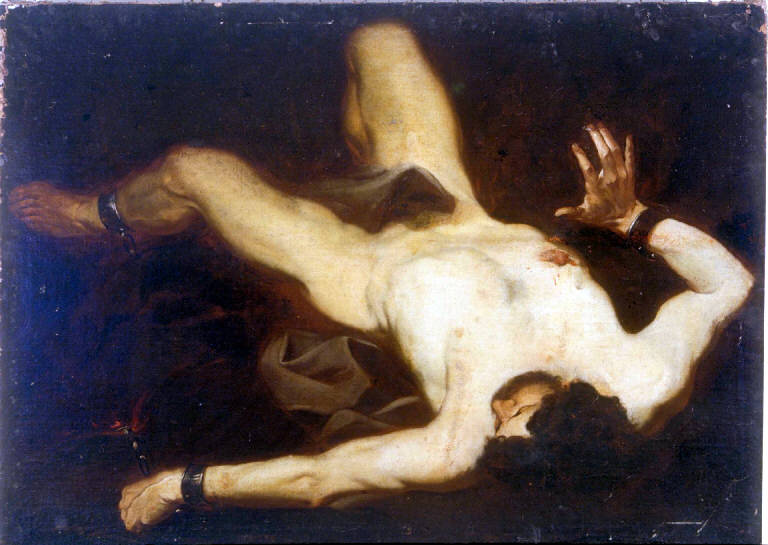 PROMETEO INCATENATO (dipinto) - ambito francese (?) (sec. XIX)