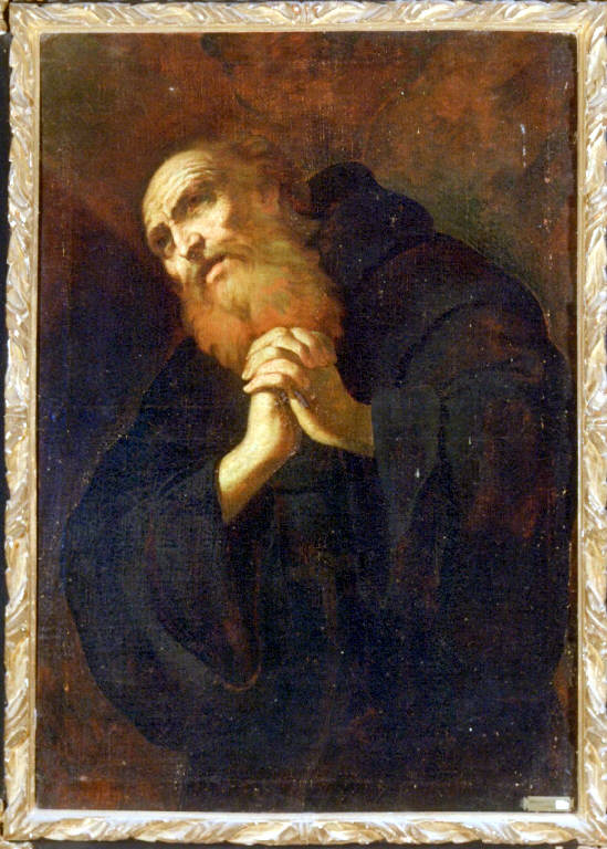 FIGURA DI MONACO (dipinto) - ambito lombardo (metà sec. XVII)