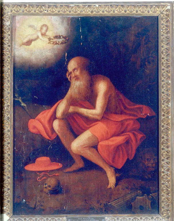 SAN GIROLAMO PENITENTE NEL DESERTO (dipinto) - ambito lombardo (sec. XVI)