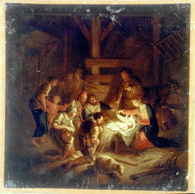 NATIVITA' DI GESU' (dipinto) di Teniers David il Giovane (cerchia) (seconda metà sec. XVII)