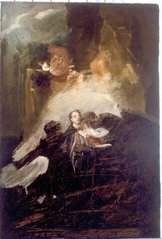 FIGURE MASCHILI (dipinto) - ambito spagnolo (fine/inizio secc. XVIII/ XIX)