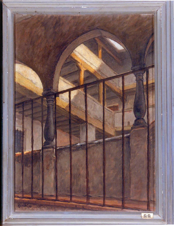 VEDUTA DELLA VECCHIA COMO (dipinto) di Binaghi Luigi (sec. XX)