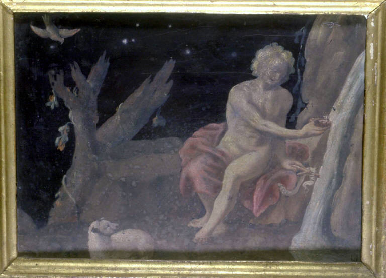 SAN GIOVANNINO CON L'AGNELLO (dipinto) - ambito lombardo (sec. XIX)