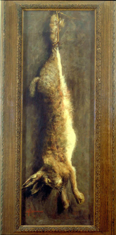 NATURA MORTA CON LEPRE (dipinto) di Cremonesi A. (fine/inizio secc. XIX/ XX)