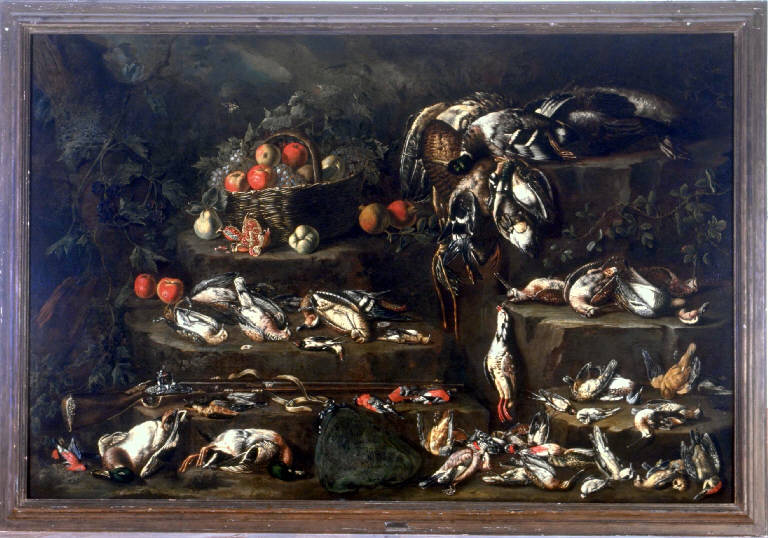 NATURA MORTA CON CACCIAGIONE (dipinto) - ambito lombardo (primo quarto sec. XVIII)