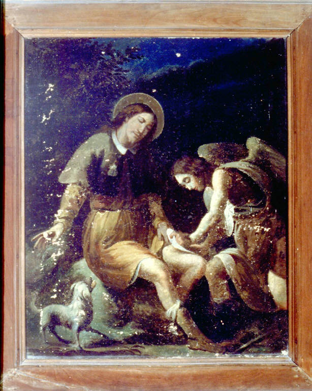 SAN ROCCO E L'ANGELO (dipinto) - ambito lombardo (prima metà sec. XVII)