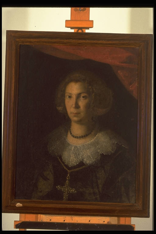 Ritratto femminile (dipinto) - ambito lombardo (metà sec. XVII)