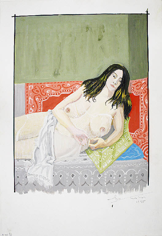 Il velo, Figura femminile nuda (dipinto) di Parisi, Domenico detto Ico Parisi (seconda metà sec. XX)