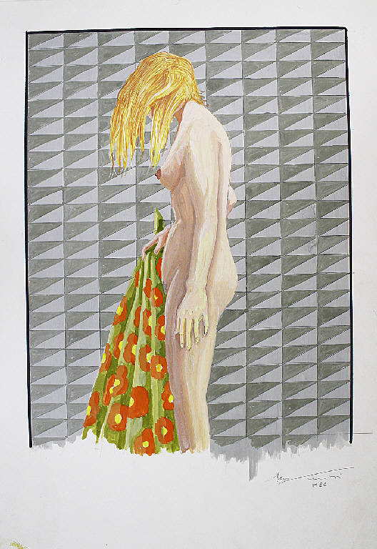 Nudo di profilo, Figura femminile nuda (dipinto) di Parisi, Domenico detto Ico Parisi (seconda metà sec. XX)