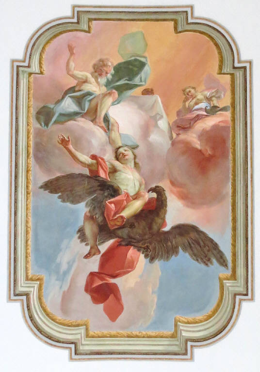 Ratto di Ganimede, Ratto di Ganimede (dipinto murale) di Romegialli, Giovan Pietro - ambito valtellinese (terzo quarto sec. XVIII)