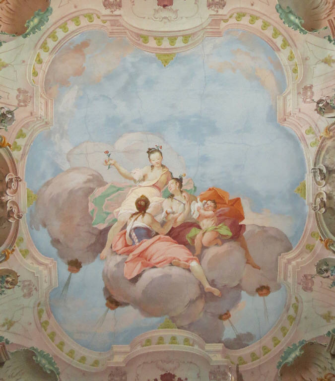 Le tre Grazie, Tre grazie (dipinto murale) di Ligari, Cesare (terzo quarto sec. XVIII)