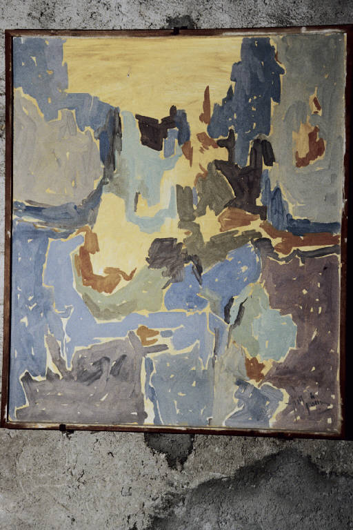 Composizione astratta (dipinto murale) di Chamseddine, Mohamed (seconda metà sec. XX)