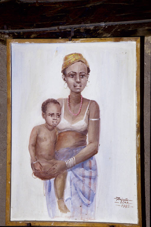 Maternità negra (dipinto murale) di Lima, Amissao (seconda metà sec. XX)