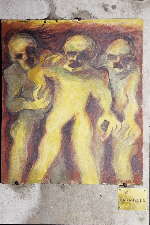 Tre figure da incubo (dipinto murale) di Paganella, Girolamo (seconda metà sec. XX)